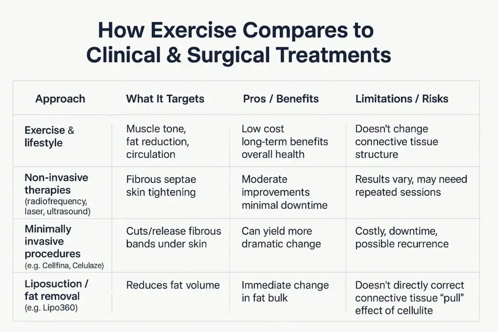 Sculpting Your Bum: Can Toning Exercises Really Reduce Cellulite? 2 How exercise compares to treatments from Lipo 360 Wilmslow