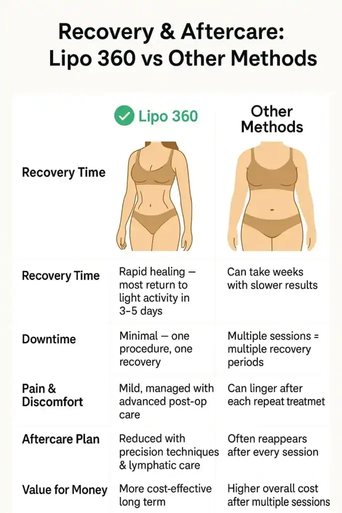 Recovery and Aftercare for Fat-Dissolving Surgery 2 Table to show fat dissolving injection aftercare Wilmslow